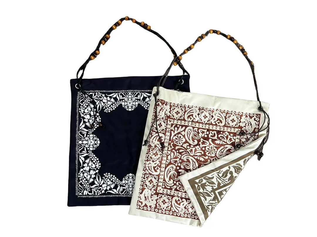 女包；1111-1法式双面印花单肩包