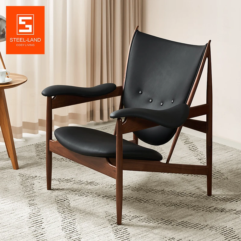 斯帝罗兰休闲椅经典高级酋长椅炭黑色座椅简约轻奢沙发椅客厅阳台