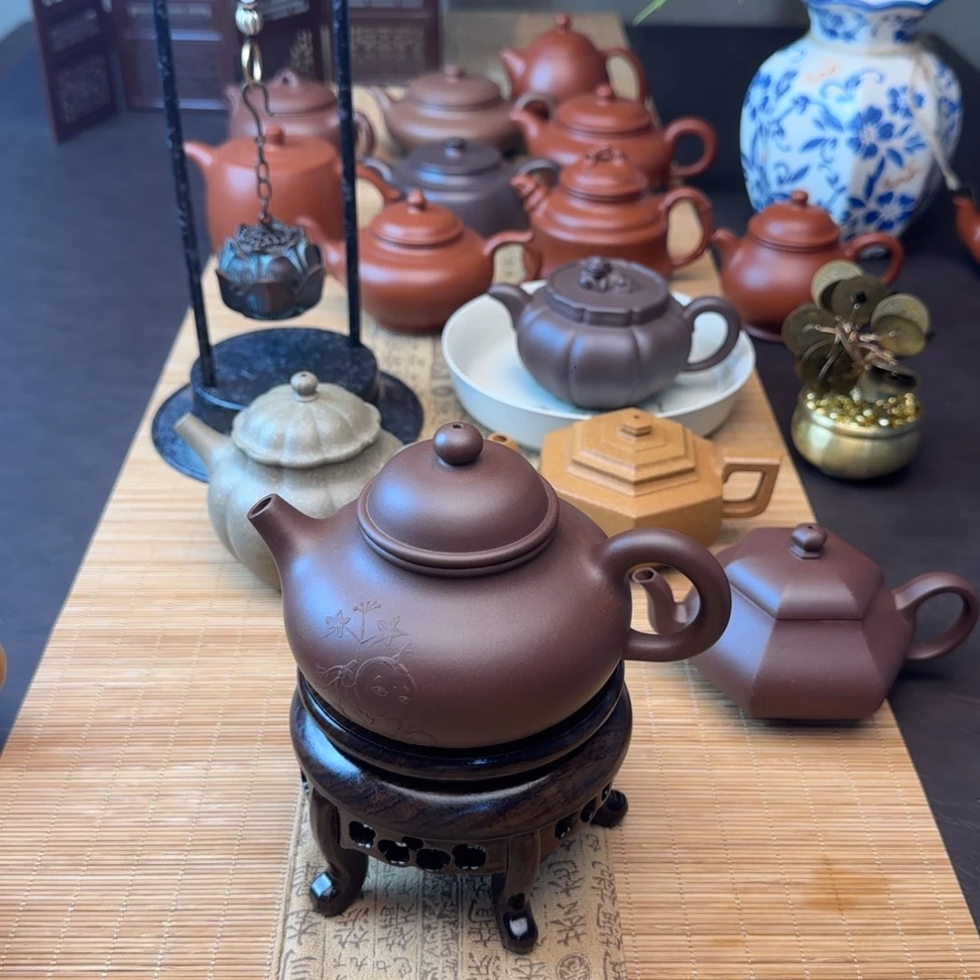 茶壶紫砂老紫泥容天180cc
