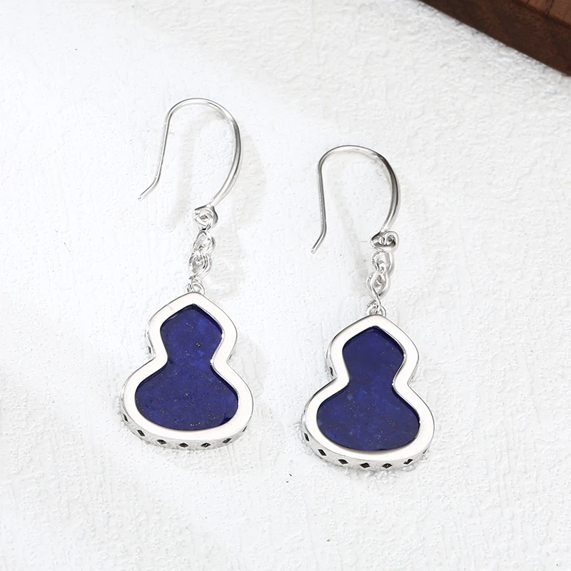 925银耳饰 青色葫芦耳钉 耳钉 耳扣 韩版流行耳饰