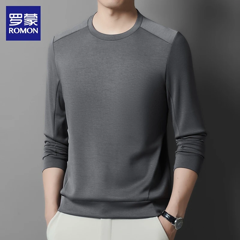 罗蒙高端男士长袖卫衣2025年秋季新款休闲痞帅慵懒风打底上衣男装