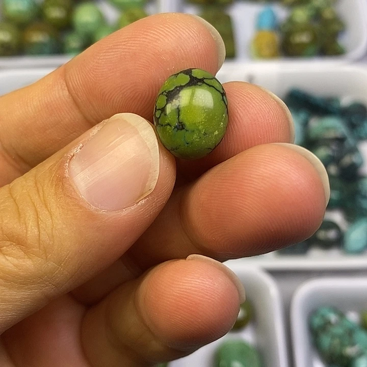 未镶嵌高瓷军绿戒面