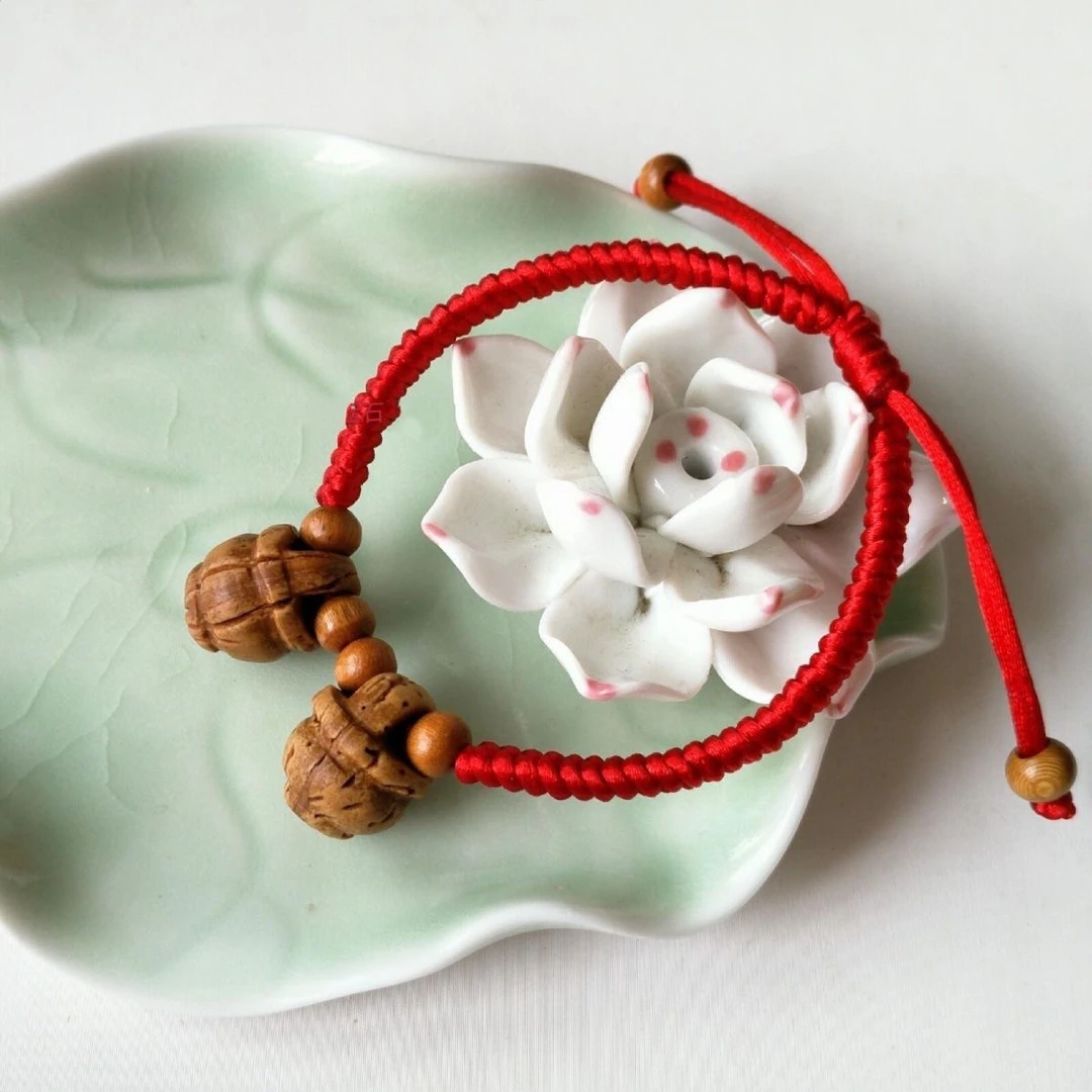 正宗桃枭红绳本命年防惊吓桃核手链宝宝儿童款桃核红绳成年人手链