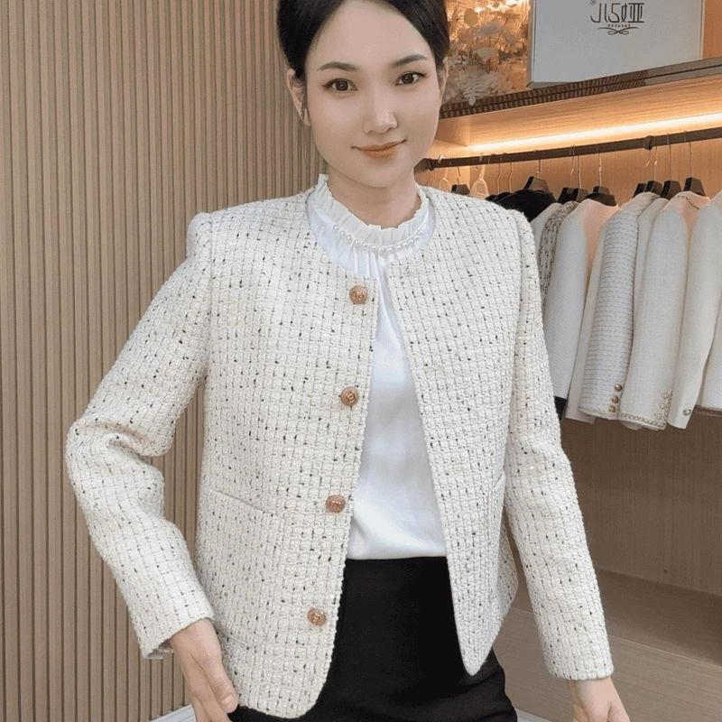 皮尔卡丹高档正版气质小香风外套短外套女春秋新款时尚百搭小个子