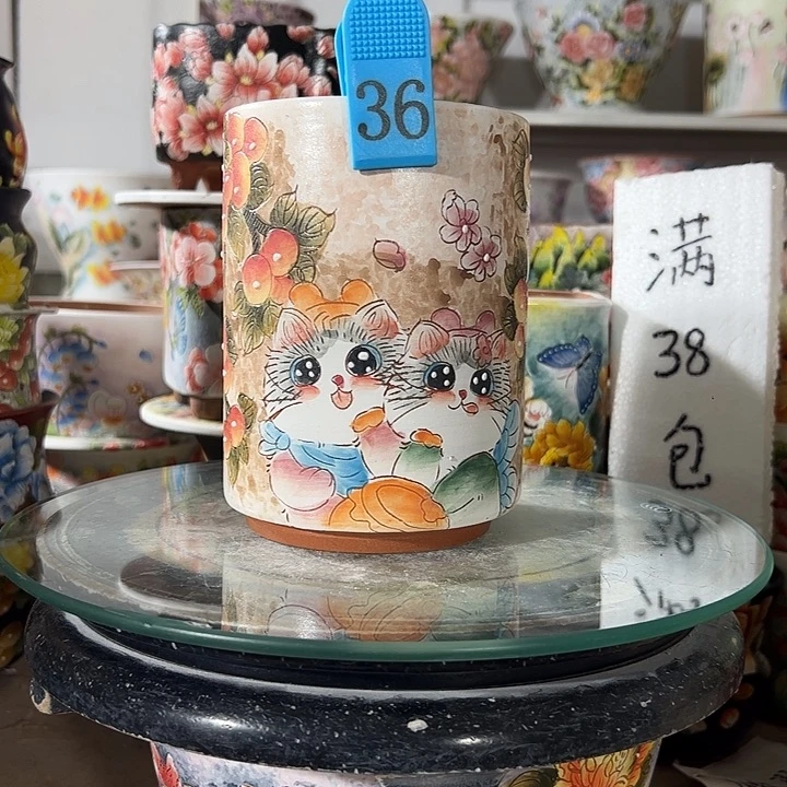 景德镇手绘花盆幸运花盆