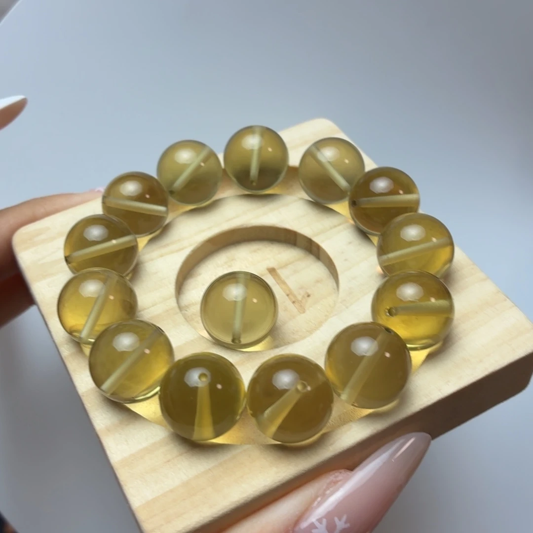 黄晶珠宝半成品未镶嵌定制款 黄水晶手串14加