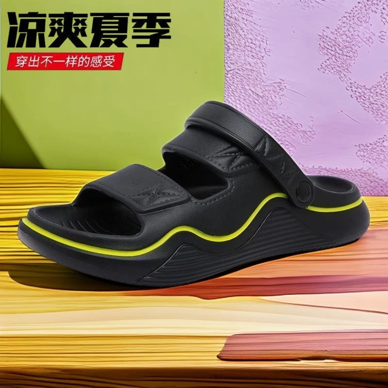 男士凉鞋潮时尚休闲男女款防震镂空不臭脚洞洞鞋网面工作拼色凉拖