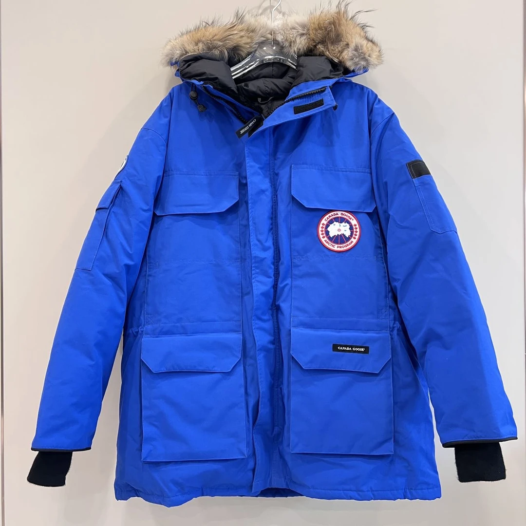 全新未使用 加拿大鹅 远征系列蓝色连帽羽绒服 XL码 BB00888