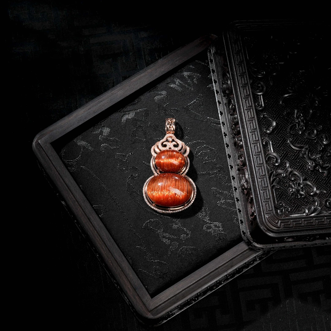 【博姐臻选】发晶18K金传世级葫芦吊坠*D6520