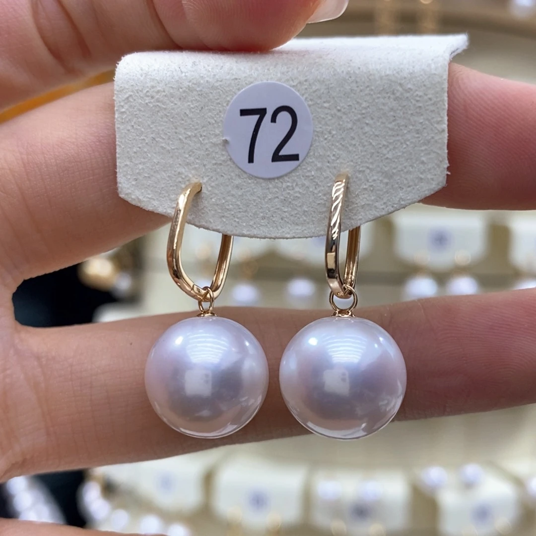 淡水珍珠耳饰18K金镶嵌