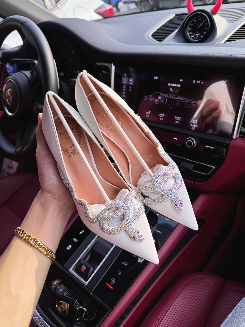 清仓【灵蛇限定】25年新款蛇年限定款！镶钻灵蛇装饰高跟鞋~星空鞋底