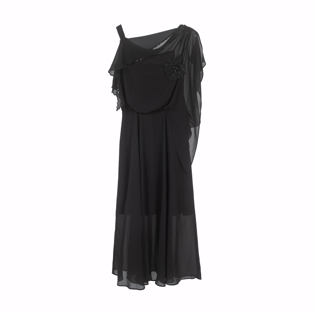 【商场同款】夏季连衣裙宽松腰拼接长裙优雅蕾丝AF1213342504