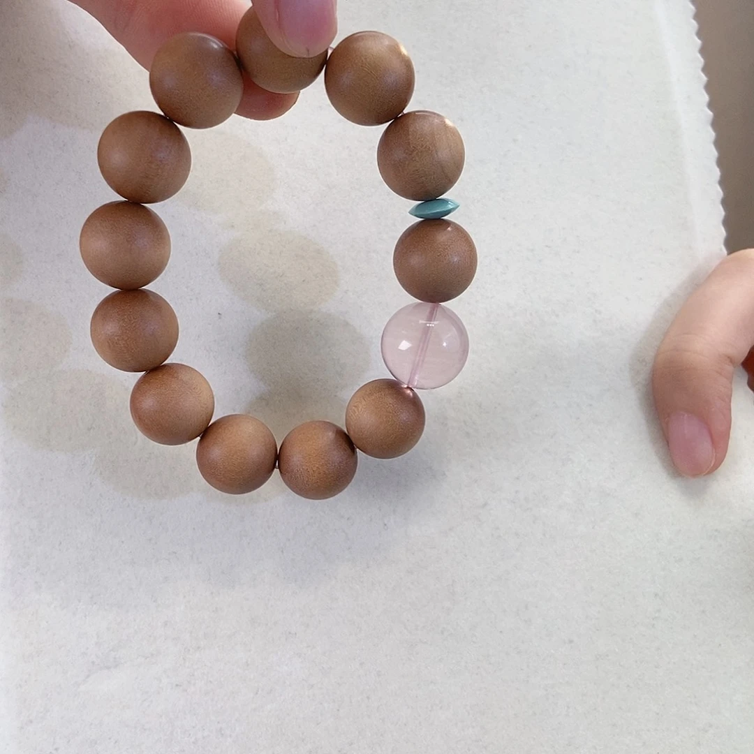 芙蓉石手链未镶嵌星光粉设计款