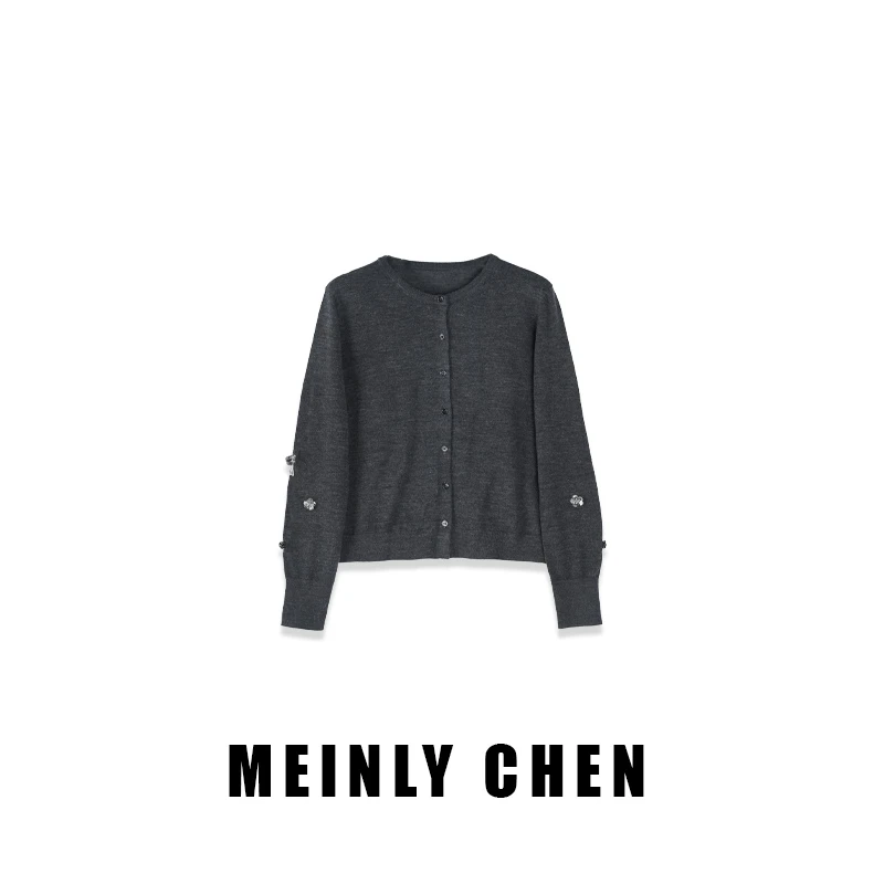 【MEINLY  CHEN】高端设计师款时尚百搭圆领简约毛针织衫2540