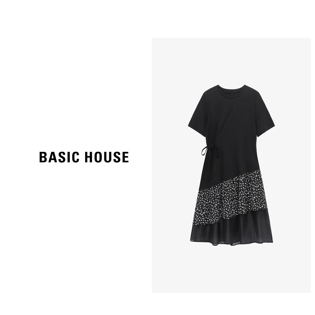 百家好蕾丝夏季设计师拼接轻奢法式连衣裙老钱风知性-B0625B5M422