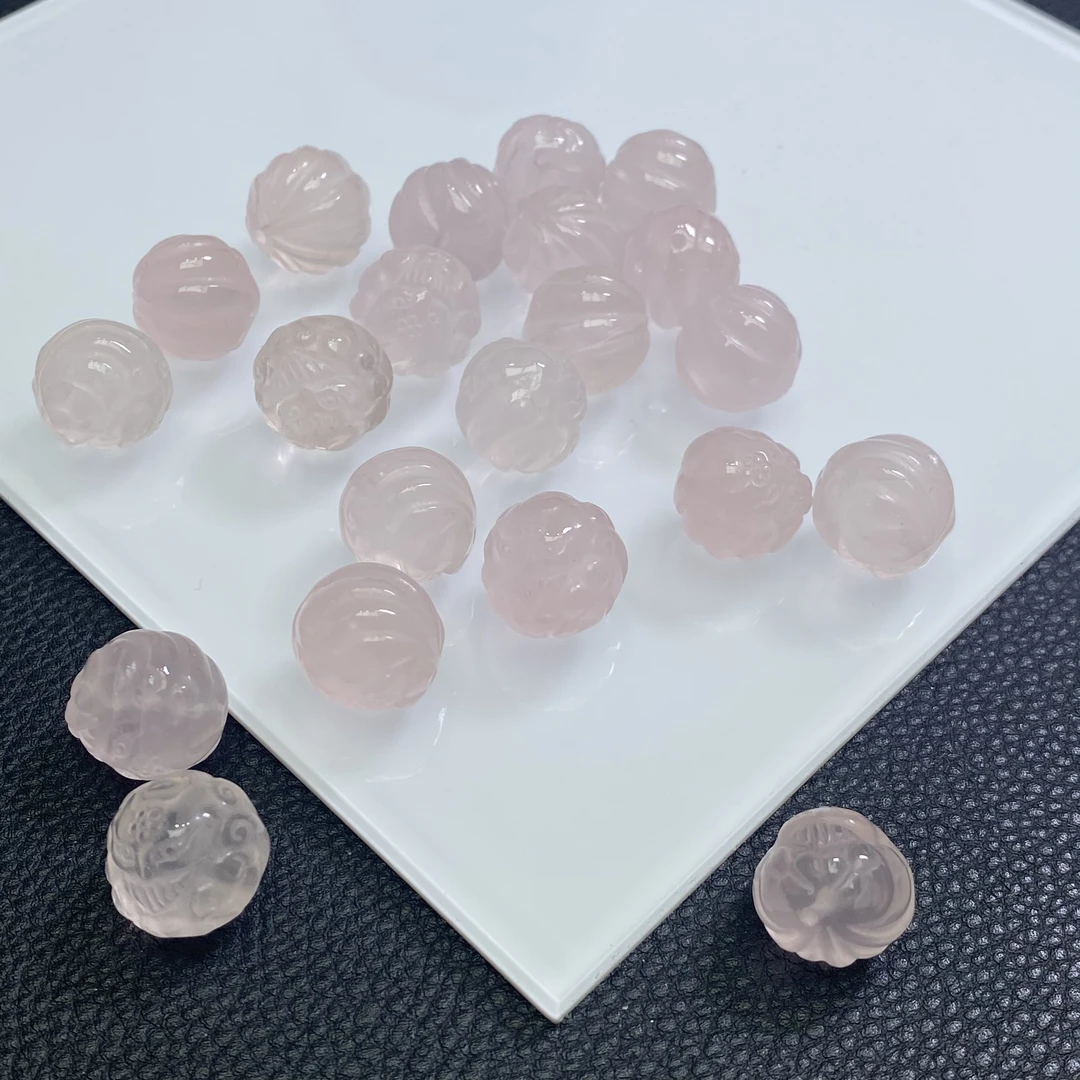 「戴琴珠宝」FR4912-14mm左右粉晶凤九通孔配件（多样性发其一）