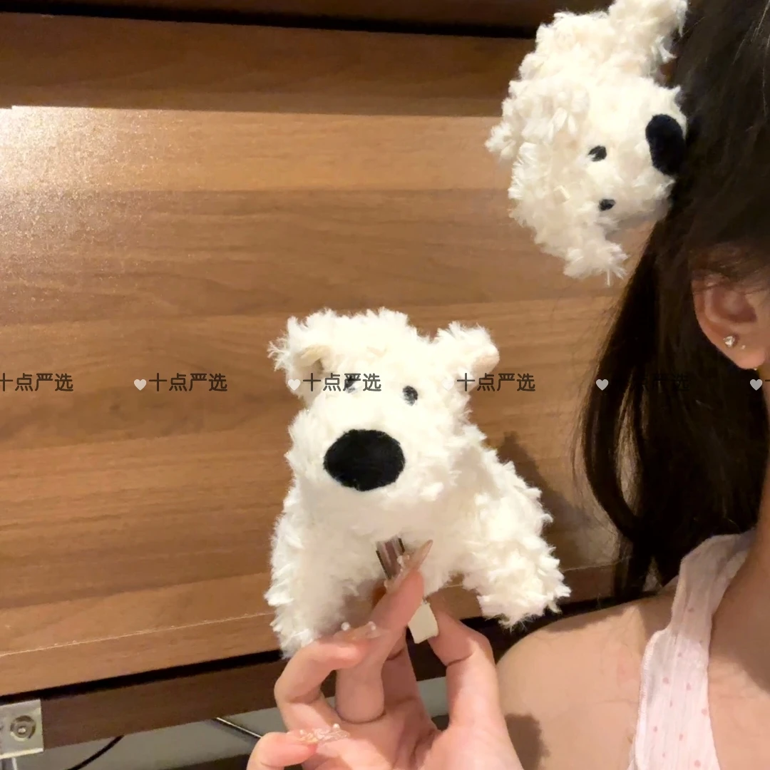 卡通西高地小狗发夹可爱甜妹2025新款毛绒新款后脑勺头饰