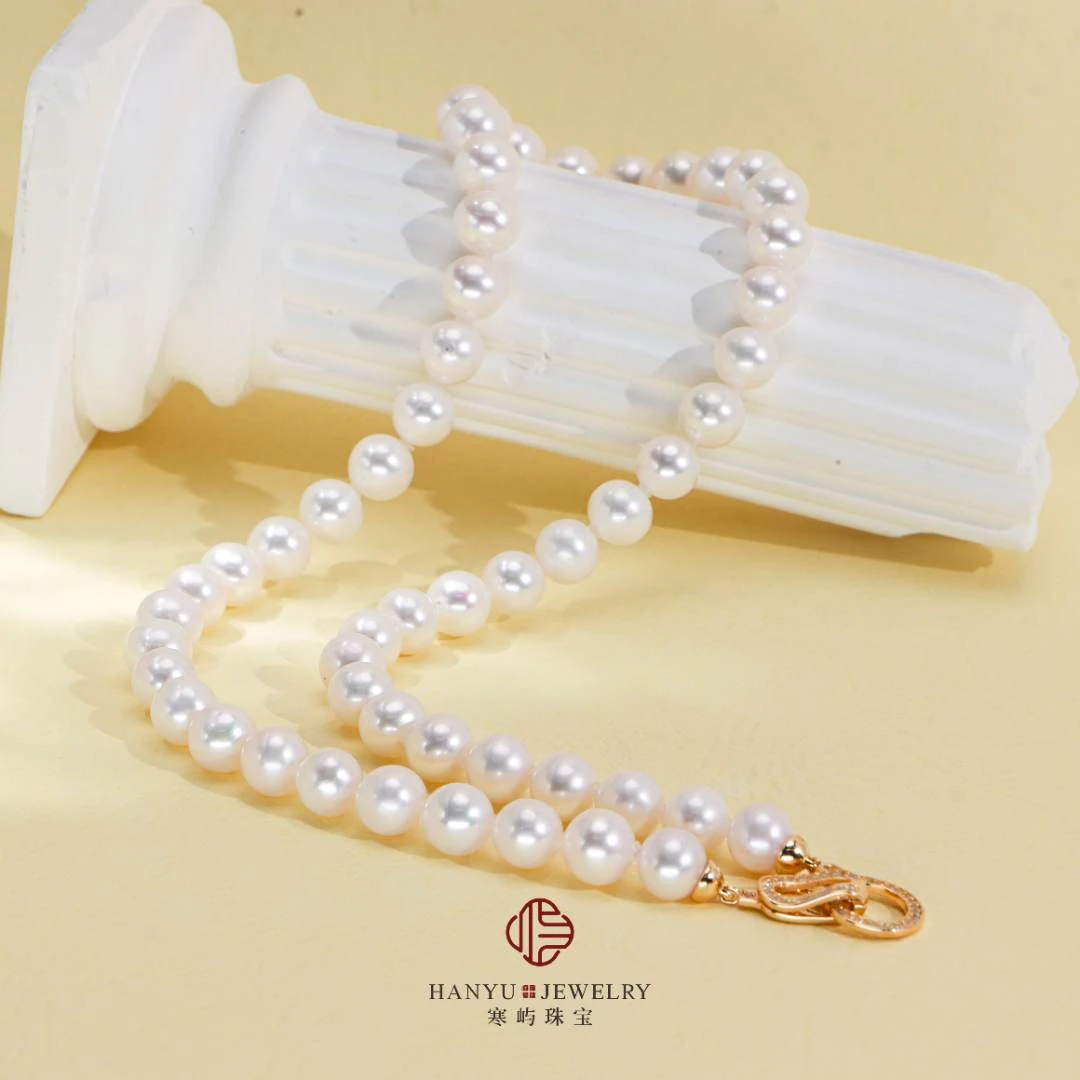 【匠心】淡水无核白色珍珠项链/8-9mm/s925