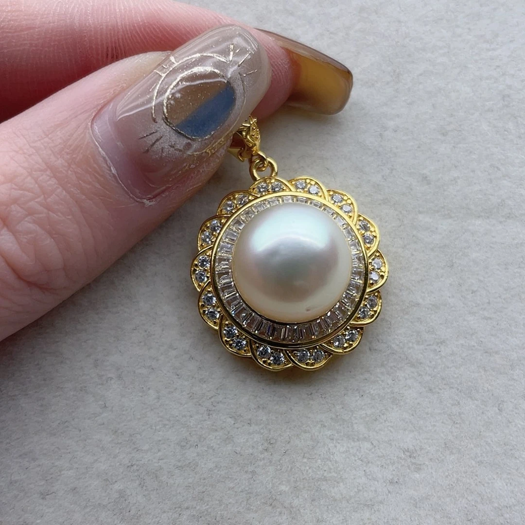银S925镶嵌海水珍珠吊坠126