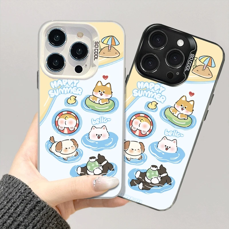 适用苹果VIVO华为OPPO荣耀小米一加红米三星iphone手机壳游泳小狗