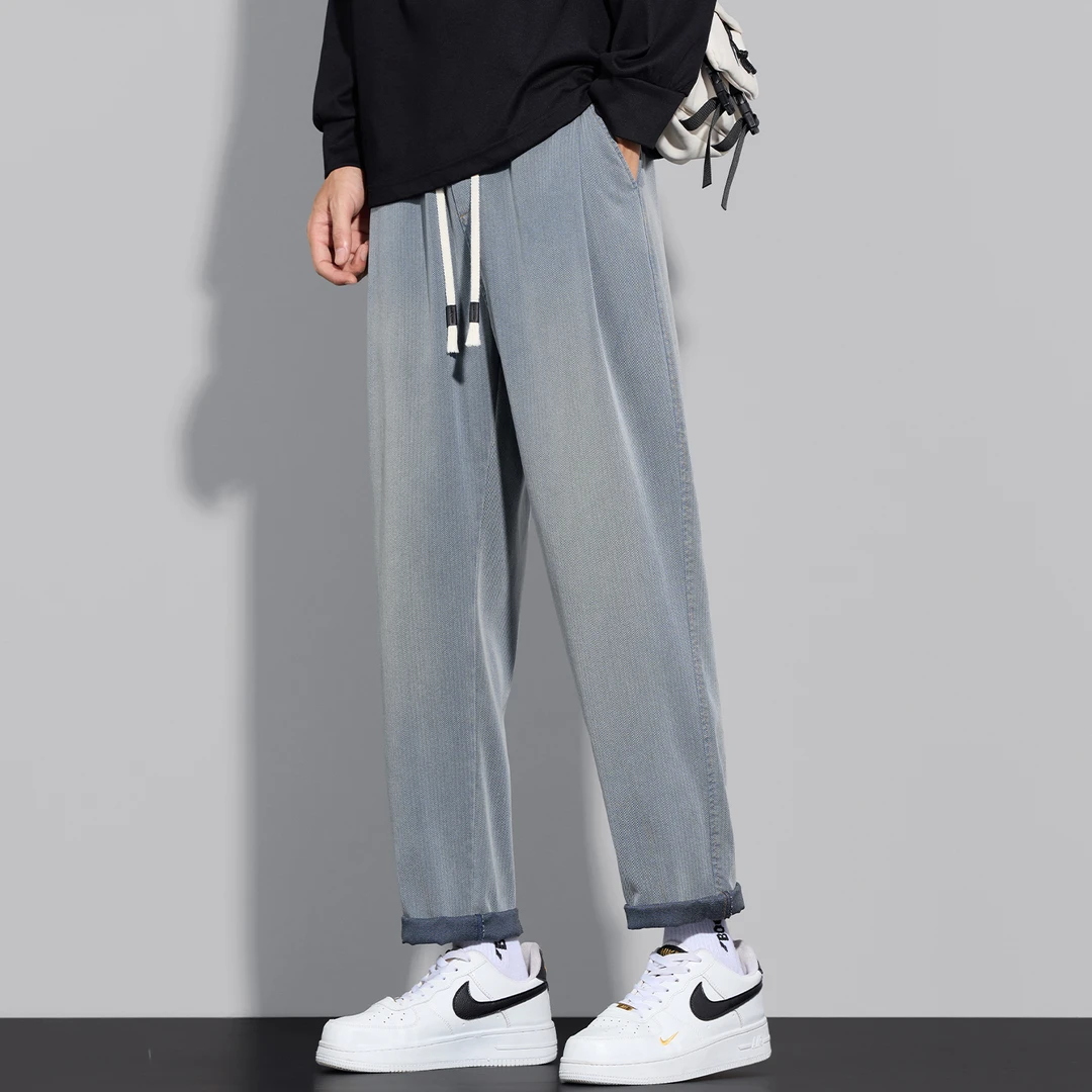 2025秋季新款锥形牛仔裤男款美式潮牌宽松直筒垂感百搭休闲裤男生
