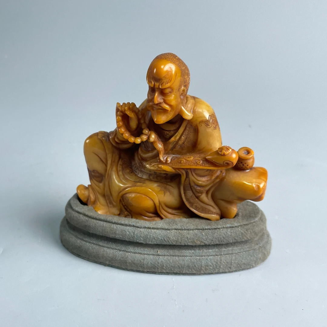 20世纪中后期田黄石如意罗汉摆件-M25BN001976手把件/摆件/绣花张