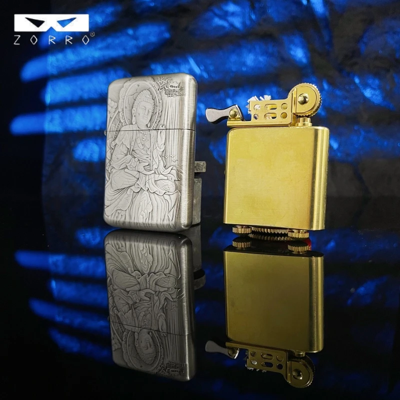 煤油打火机790白镍浮雕大日如来三代定位珠机芯内胆