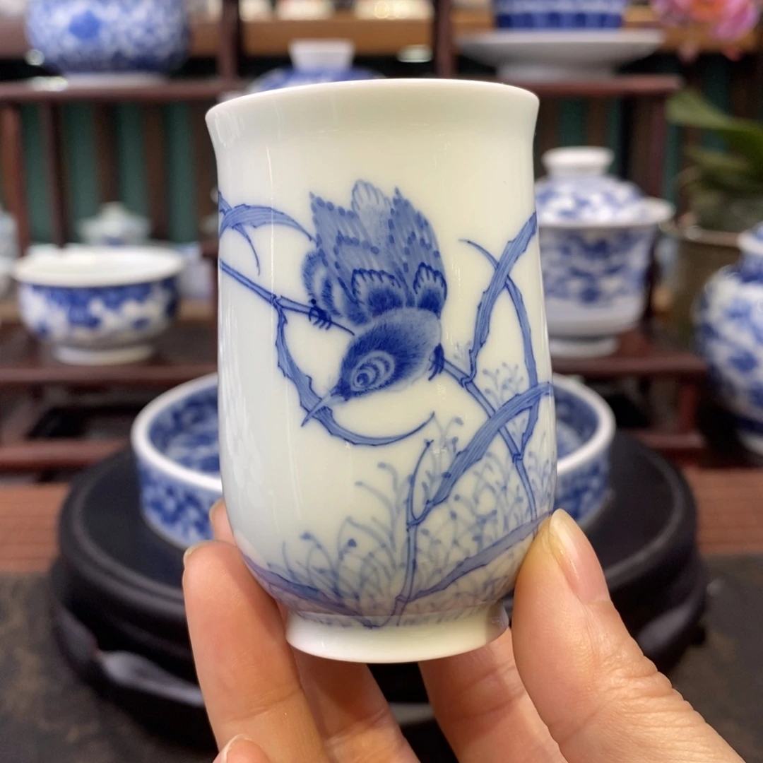 手工陶瓷翠鸟闻香杯福利款