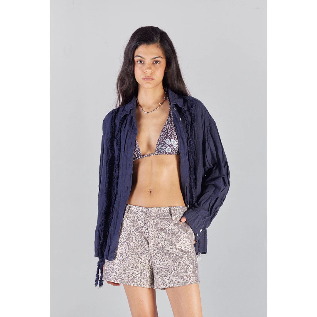 ICE DUST设计师品牌流苏毛边长袖衬衫DSC买手店BY5L11043