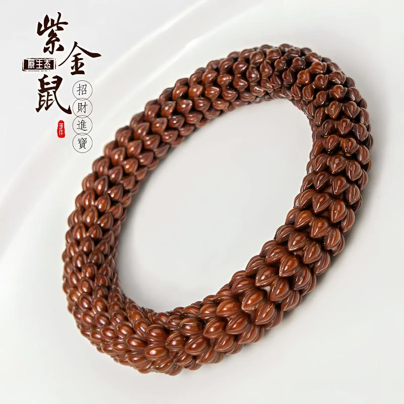 九瓣莲花子雕刻台座绕指柔盘文玩精品男士精品手串文玩男士