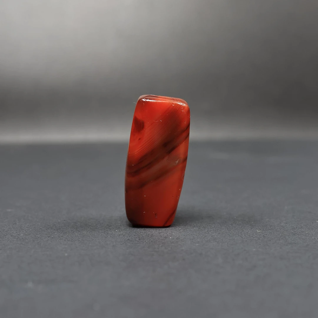 【今古工作室】红玛瑙古珠老料高油高润锁骨链 尺寸约30.6*12.7mm