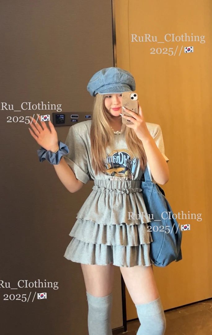 春上新!松紧腰甜美蓬蓬短裙半身裙