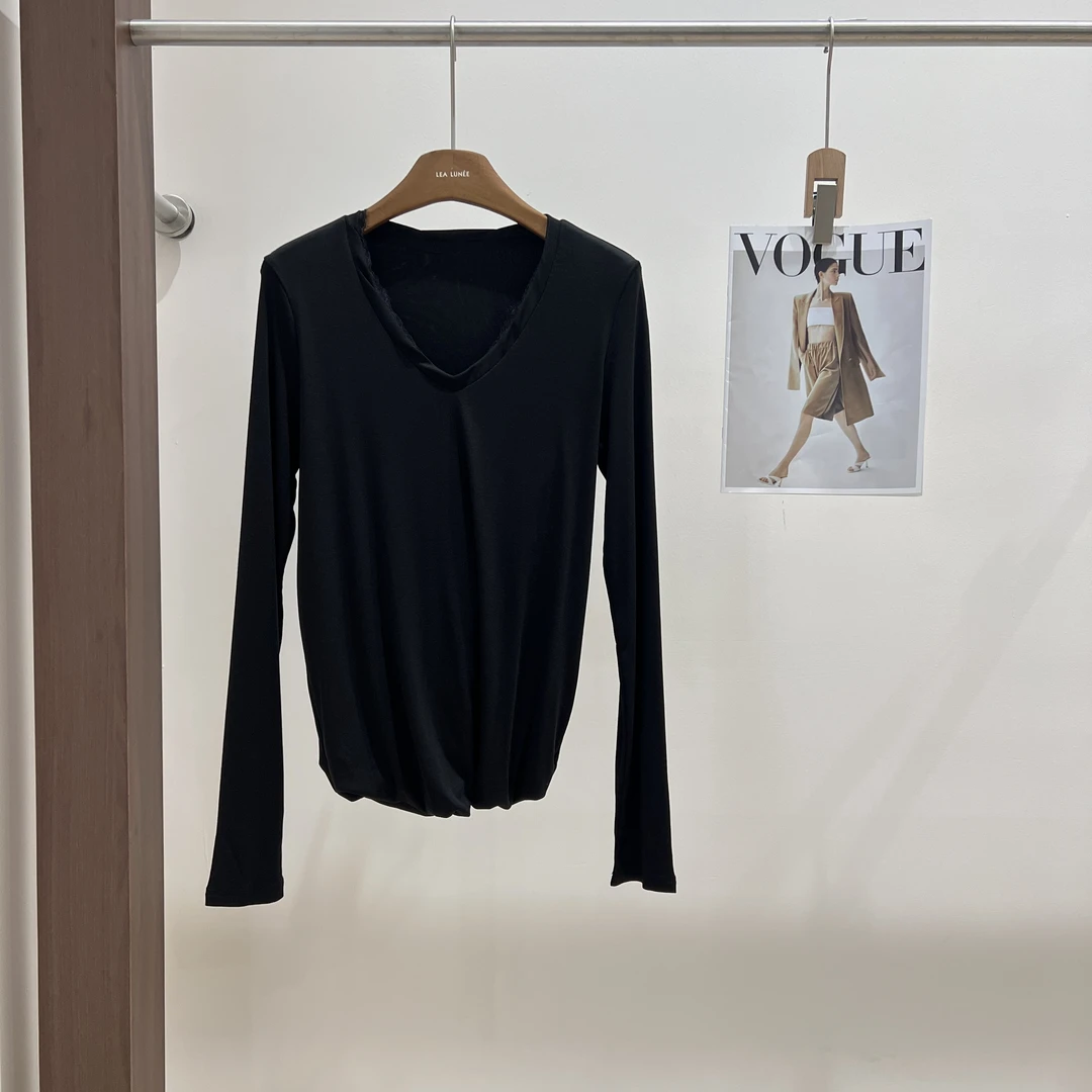 ZZ女装黑色百搭显瘦针织薄款女士长袖时尚上衣内搭气质X268