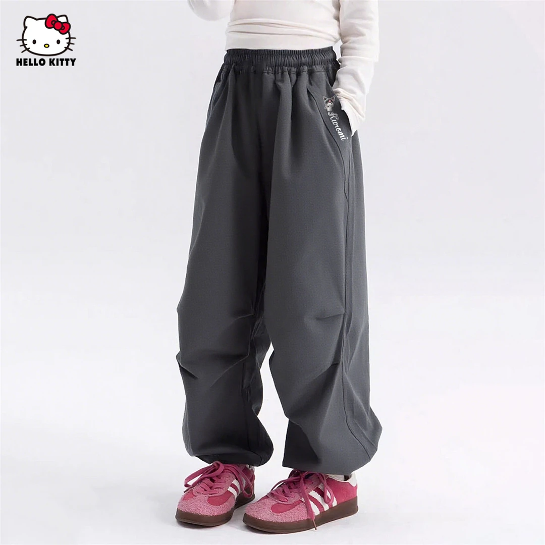 直筒长裤阔腿HELLO KITTY 女童秋季洋气裤子2025新款中大童休闲潮
