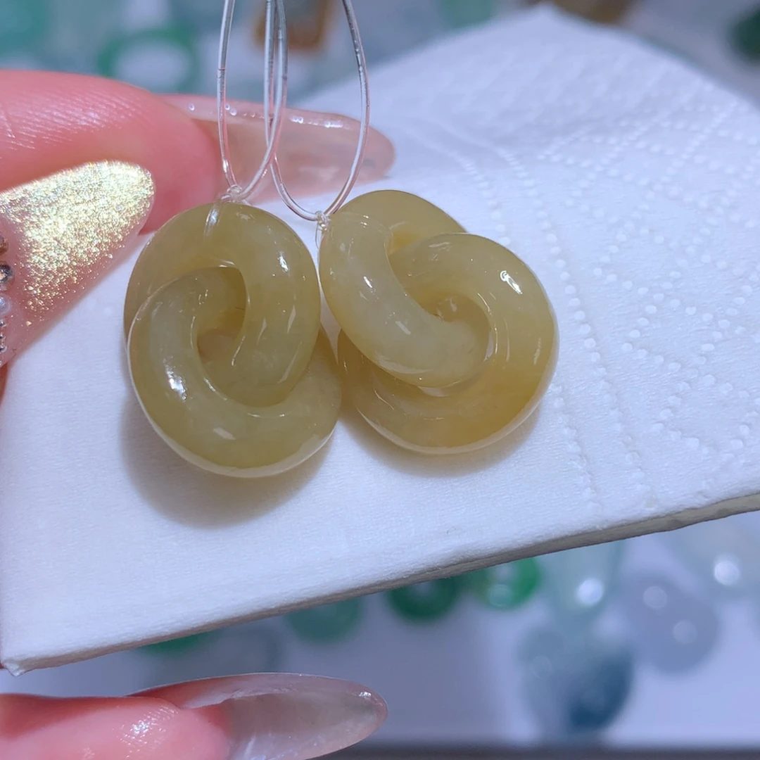 未镶嵌定制翡翠耳坠