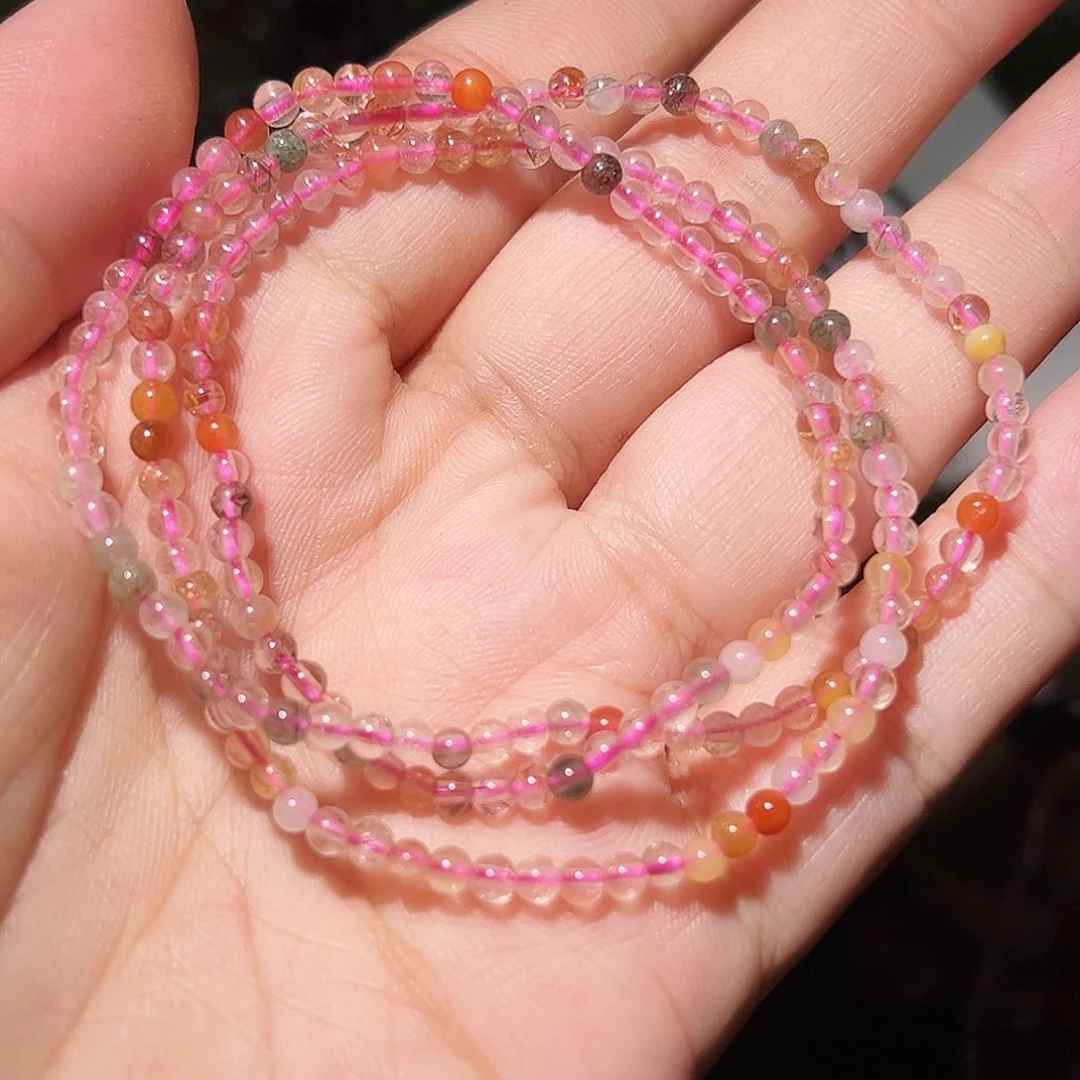 水晶手链未镶嵌彩发晶多圈