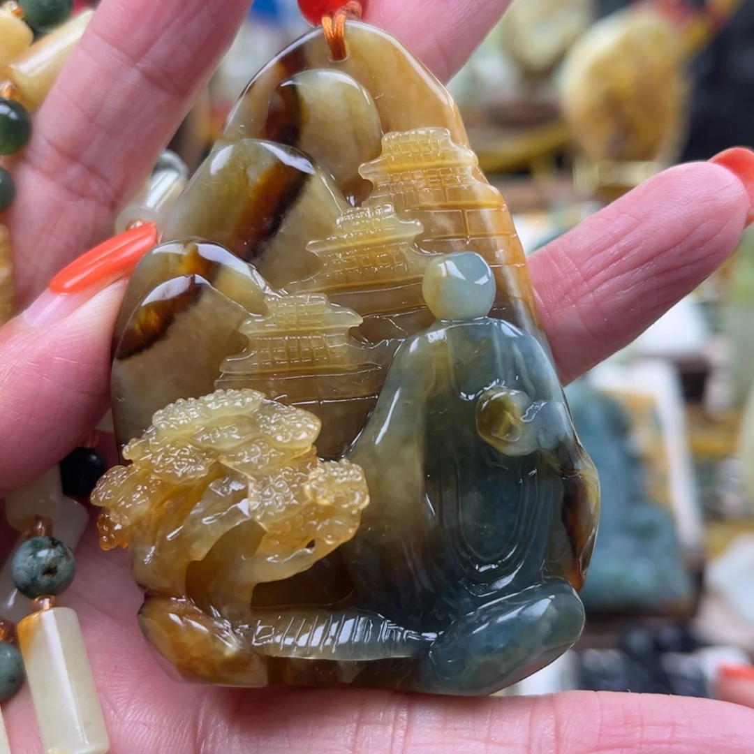 岫玉未镶嵌挂件挂件