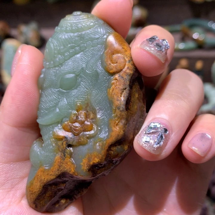 岫岩河磨玉（透闪石质玉）未镶嵌挂件善*