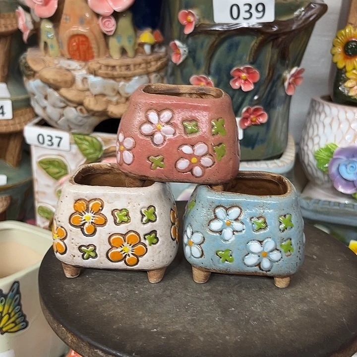 粗陶材质多肉花盆开播福利