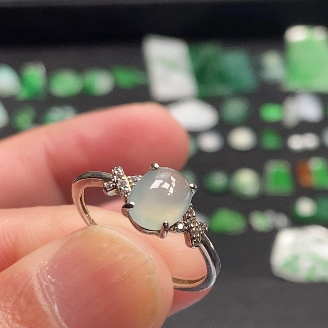 翡翠银S925镶嵌戒指