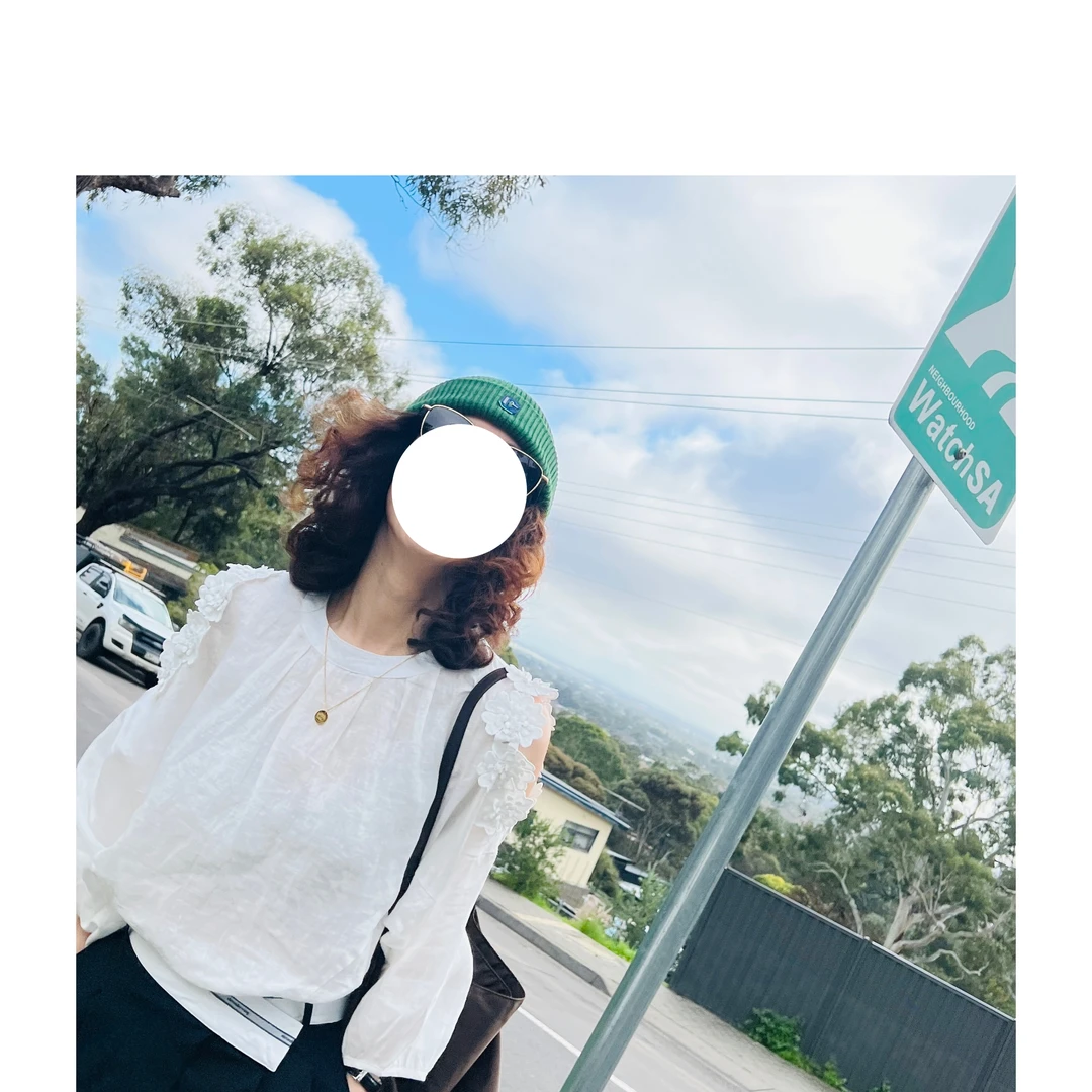 HIGANJE 超爱单品 定制立体水溶钉花露肩上衣
