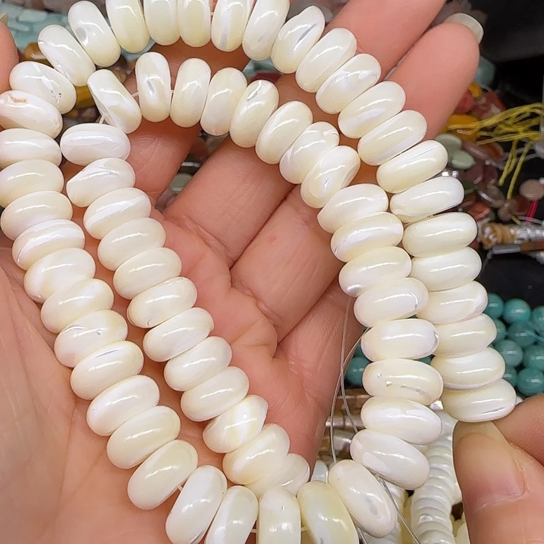 玛瑙/玉髓合金珠宝半成品贝壳12mm一条算盘