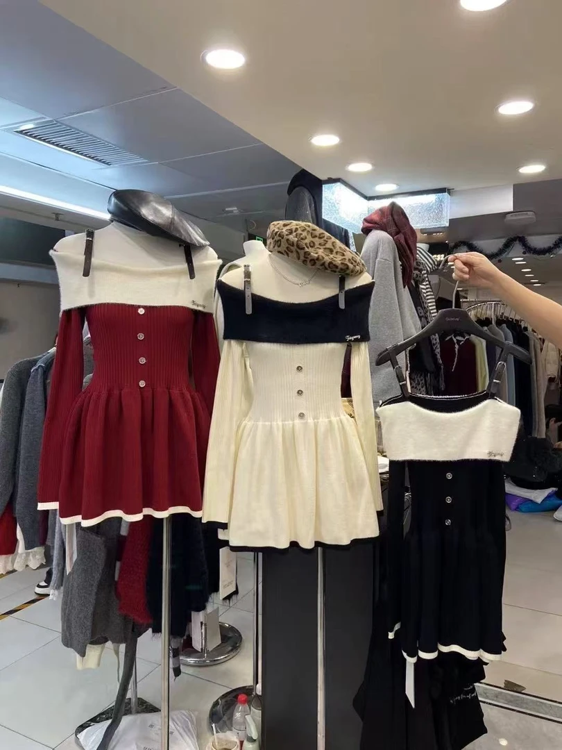 蕾丝显瘦长袖针织