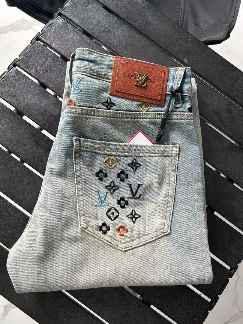 高街欧版小直筒牛仔裤修身百搭春季弹力男牛仔裤子男士蓝色直筒