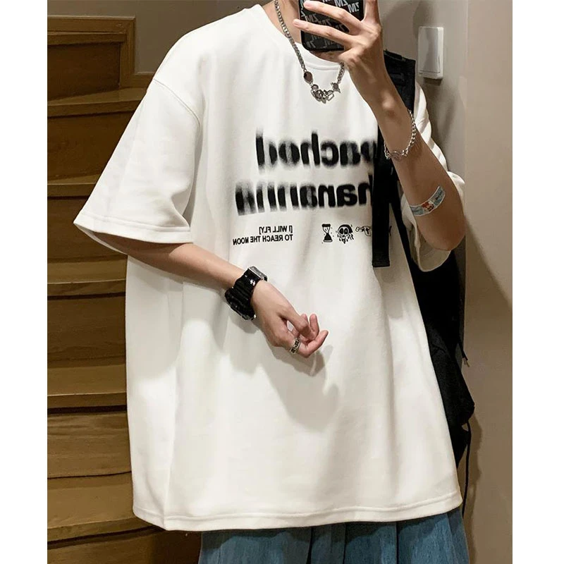 【重磅纯棉】夏季宽松潮流韩版复古圆领半袖美式百搭休闲短袖男t恤