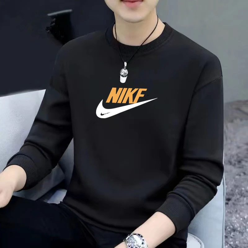 NK日常男士美式重磅卫衣秋季衣服圆领宽松长袖上衣潮牌2025新款