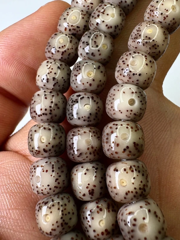 星月菩提108念珠7x8桶珠冰透如玉油性足密度高星点细密均匀冰透