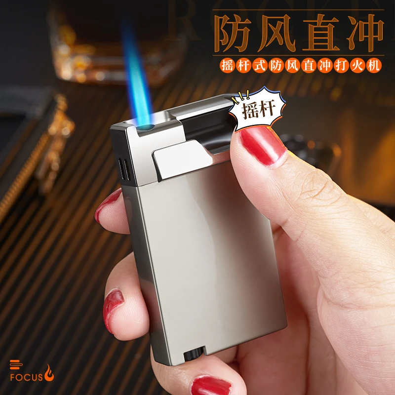 防风充气打火机稀奇古怪创意网红新型便携耐用摇杆式金属点火器