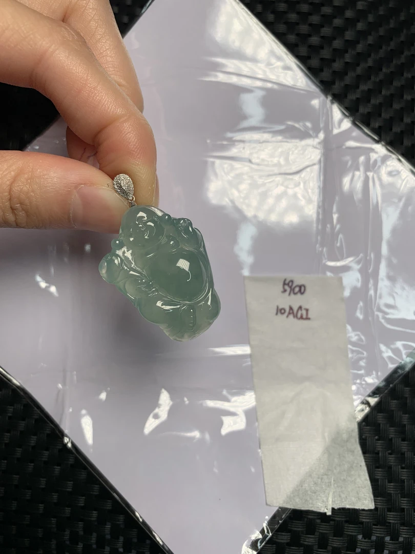 天然缅甸翡翠A货18K金镶嵌 10AGI