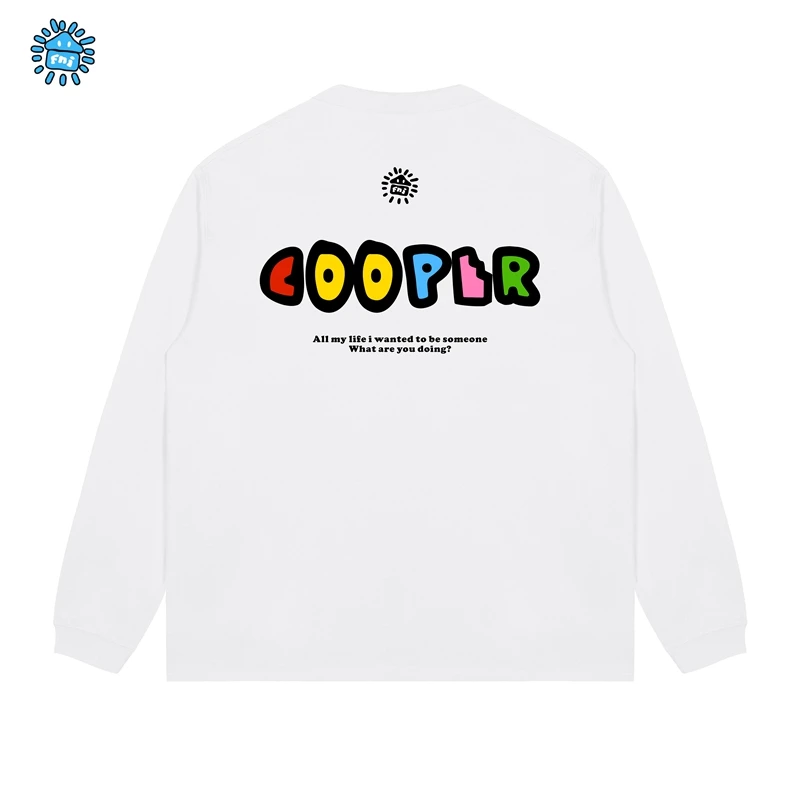 FNIcooper（基础款AB面）趣味卡通重磅纯棉长袖男女情侣T秋宽松发泡